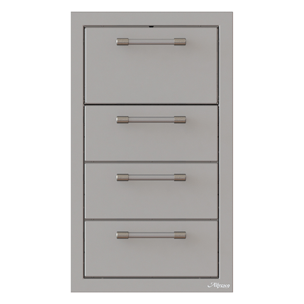 Alfresco 17-Inch Paper Towel Holder & Three Storage Drawer Combo - AXE-3DRTH-SC